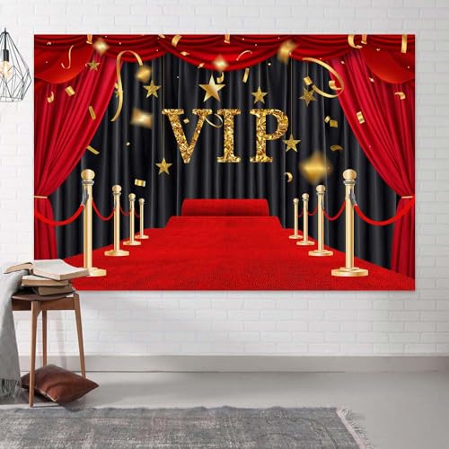 Fondo VIP Alfombra Roja 10x8ft Estrella Brillante Negro Oro miniatura 5