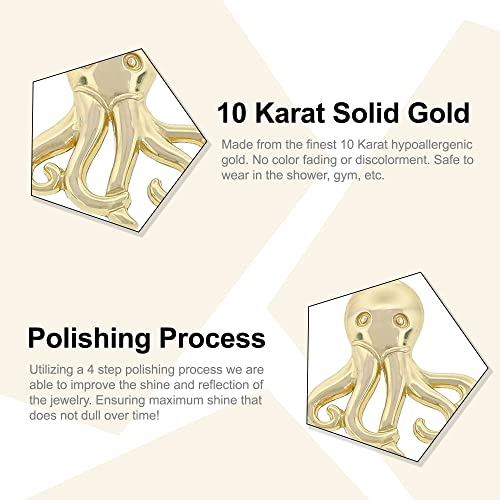 Gold Baby Octopus Charm - 10 Karat Solid Gold2