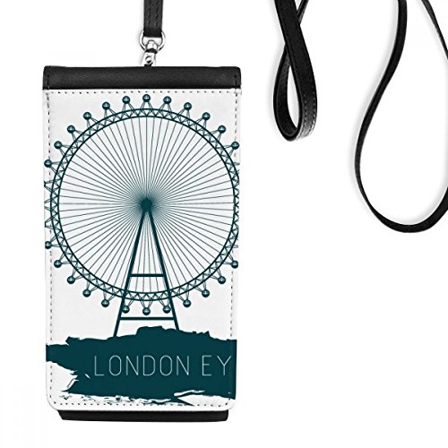 Faux smartphone bourse en cuir suspendu avec porte-monnaie London Eye