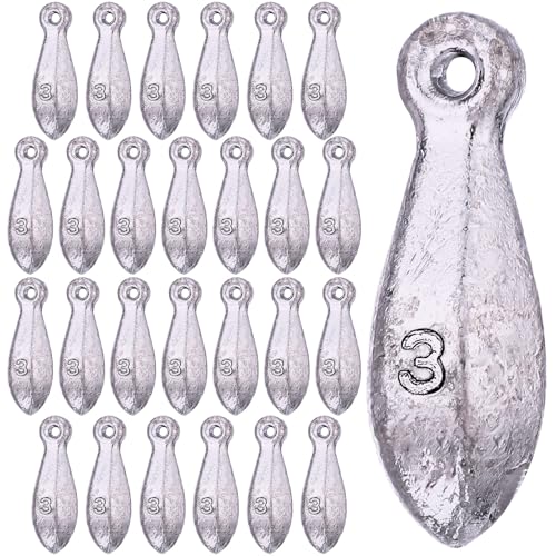 Glimin 27 Pcs Bank Sinker Fishing Sinkers Weights Bank Weights for Ocean Saltwater Freshwater Surf Bass Catfish Fishing Casting Gear Tackle (3 oz)