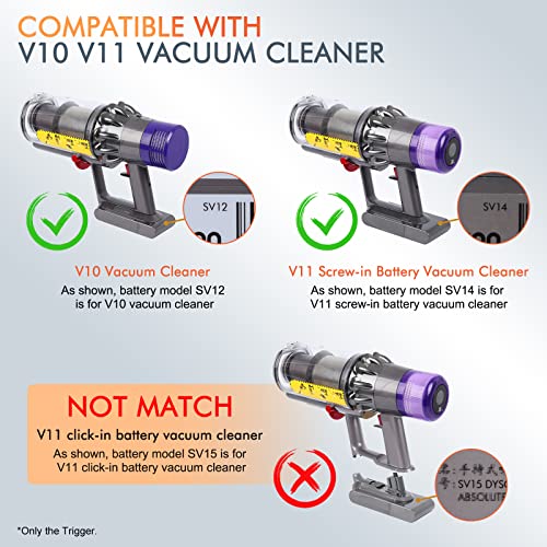 WYWY.Wide Metal Trigger Switch Button Replacement for Dyson V10 V11 SV12 SV14 Vacuum Cleaner Power Button Replacement Parts with Trigger Lock