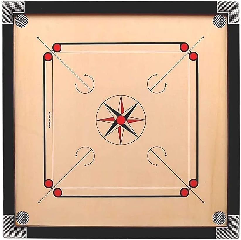 Carrom Board 20 In With Combo Full Size Carrom Free Coin And Stricker,Powder (Brown), Adult