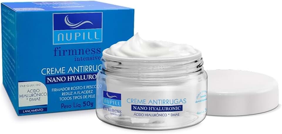 Nupill Creme Antirrugas Nano Hyaluronic 50g Reduz Flacidez e Firmador para Todos os Tipos de Pele