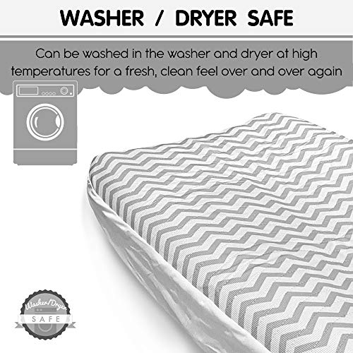Lessy Messy Baby Changing Pad Cover - The Only Changing Pad Cover That Is Waterproof And Changing Table Pad Safe For The Washer And Dryer (Grey) #TOP3