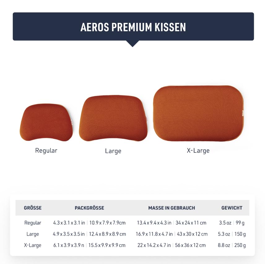 Image of Sea to Summit Aeros Premium Inflatable Travel Pillow, Regular, Mediterranean