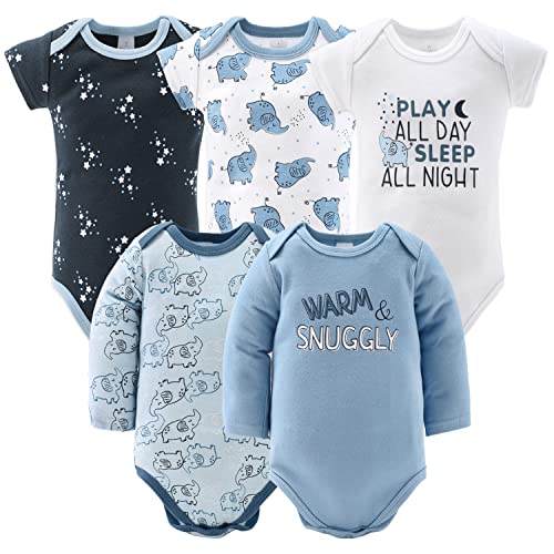 The Peanutshell Newborn Clothes & Accessories Set | 30 Piece Layette Gift Set | Fits Newborn To 3 Months | Navy, Blue, White | Elephant & Stars #TOP1