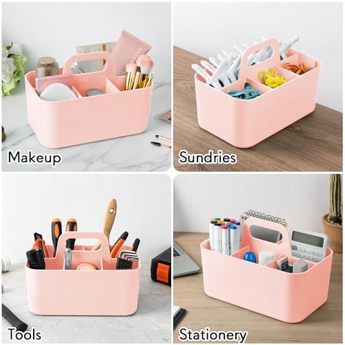 Image of Tiawudi Multipurpose Caddy Organizer, Plastic Caddy with Handle, Stackable Desk Organizer for Stationery, Marker and Pencil, Office Supplies Organizer, Dorm Caddy