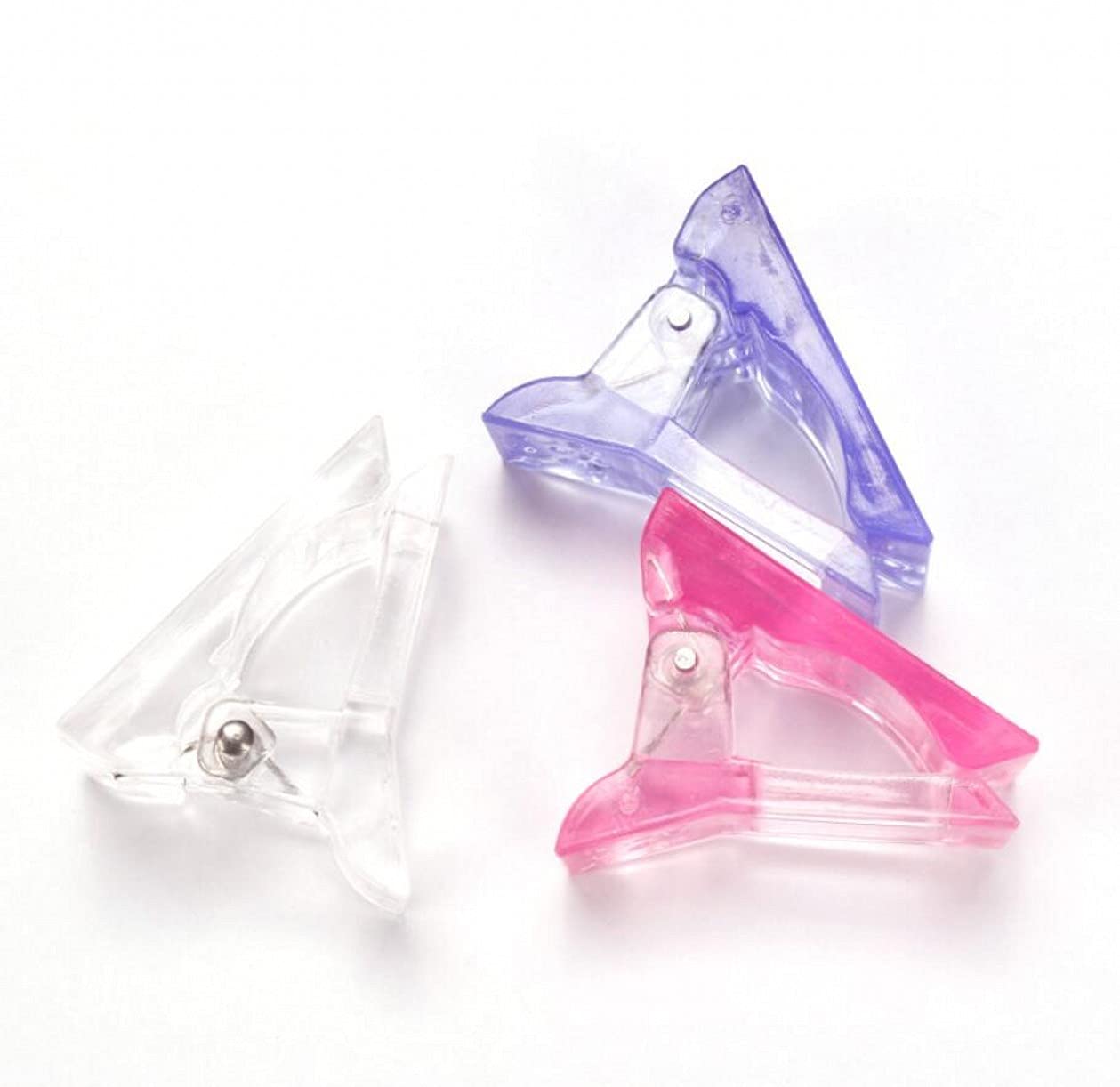 Acrylic Nail Clip Tools Set Gel Quick Transparent Building Nail Tips Clips Fingernail Extension UV Clamps, 4 color, 20-PACK, as show