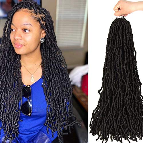 New Faux Locs Crochet Hair 24 Inch 6 Packs Dark Brown 6 packs Synthetic Braiding Hair Extensions (24Inch, 2#)