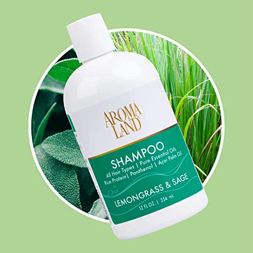 Aromaland - Lemongrass And Sage Shampoo - Natural Cleansing & Moisturizing Shower For All Hair Types (12 Oz) #TOP2