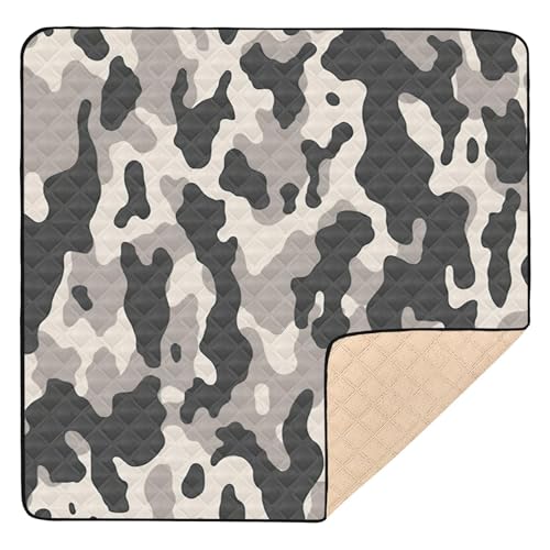 FLildon Gray Camouflage Baby Play Mat for Floor 50
