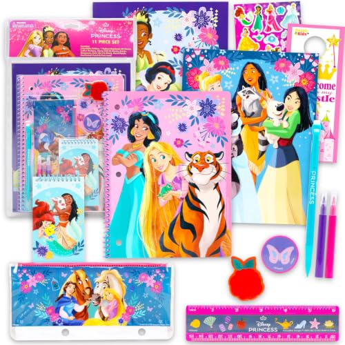 Disney Princess School Supplies Bundle w Notebook, Folder, Pencils, More