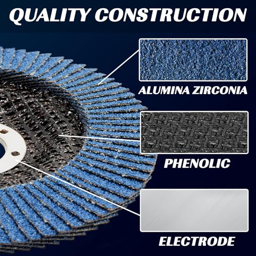 Pukamam BYP-ZH 24 Pack Flap Discs 4 1/2 For Angle Grinder Grit 40 60 80 120 Type 29 Zirconia Grinding Wheel thumb #5
