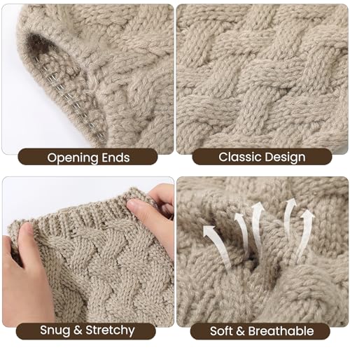 Clothirily Boot Socks for Women, Winter Warm Boot Cuffs, Knitted Short Leg Warmers Boot Topper Socks4