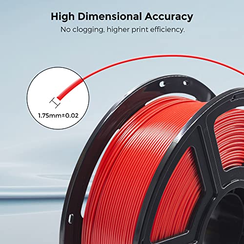 Image of FLASHFORGE 3D Printer Filament, PLA PRO Filament 1.75mm, 1KG Spool (2.2lbs), Dimensional Accuracy + /- 0.02mm for FDM 3D Printers, Better Tenacity & No Knotting (Red)