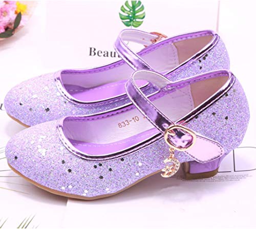 Girls Glitter Mary Jane Low Heel Princess Flower Wedding Party Dress Pump Shoes(Toddler/Little Kid)3