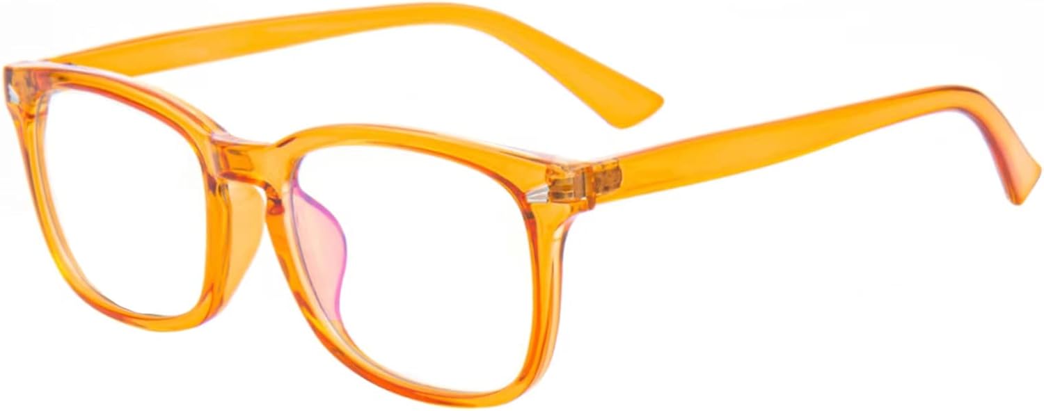 MAXJULI Blue Light Blocking Glasses,Computer Reading/Gaming/TV/Phones Glasses for Women Men(Gloss Orange) - Image 2