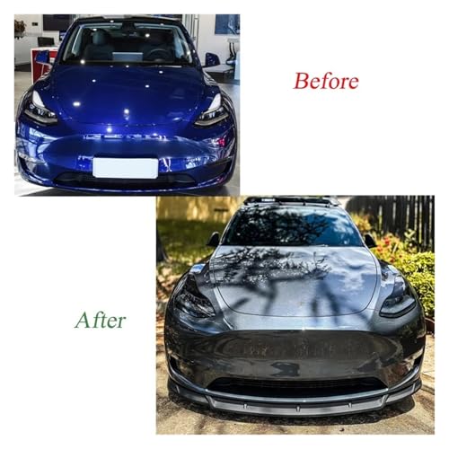 Spoiler avant pour Tesla Model Y 2019-2023 lame de pare-chocs look carbone - 3