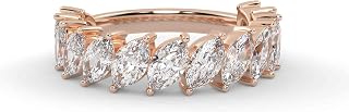 AFFY IGI Certified Half Eternity Wedding Band Ring, 2.33 Carat (ctw) Marquise Cut Lab Grown Diamond Rings for Women In 14K Or 18K Solid Gold F-G, VS-SI Quality