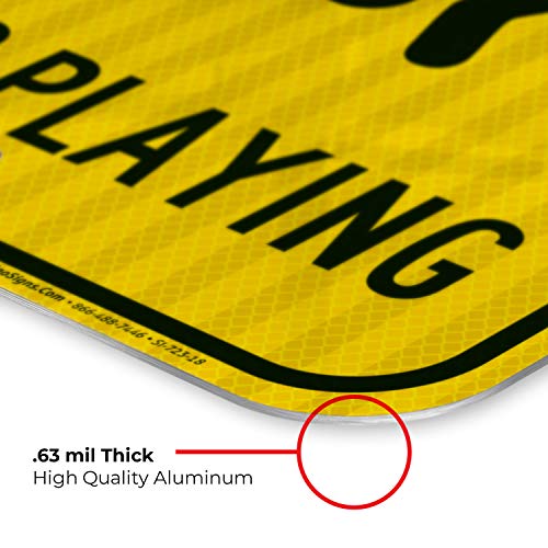 Kids At Play Sign, Slow Down Kids Playing, 12X18 Inches, 3M Egp Reflective .063 Aluminum, Fade Resistant, Made In Usa By Sigo Signs #TOP5