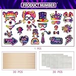 25pcs Glow Neon Photo Booth Props with Sticks | Let's Glow Themed Party Supplies for Birthday, Disco, Black Light Parties | 25 Designs (Hats, Glasses, Balloons) - Image 3