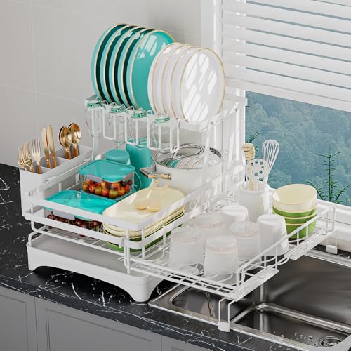 2-Tier Extendable Dish Drying Rack