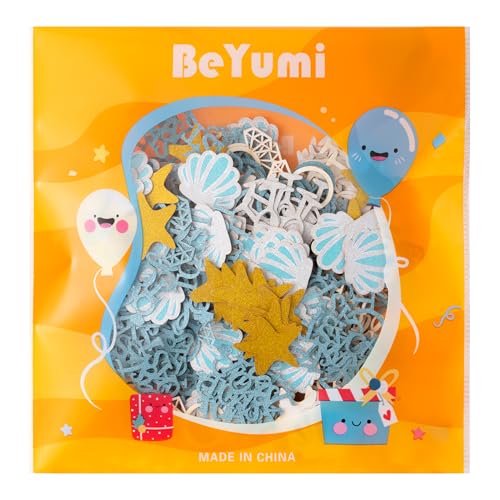 Image of BeYumi Beach Bachelorette Table Confetti - 300Pcs Last Toast on the Coast Confetti Decorations Glitter Wine Cup Ring Seashell Starfish Paper Coastal Decor Ocean Bridal Shower Engagement Party Supplies