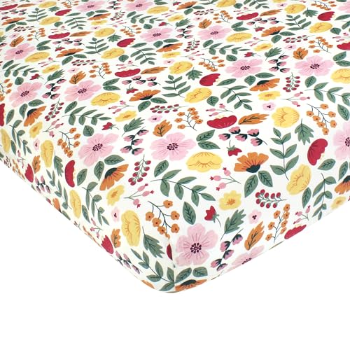 Image of Hudson Baby Unisex Baby Cotton Fitted Crib Sheet, Fall Botanical, One Size