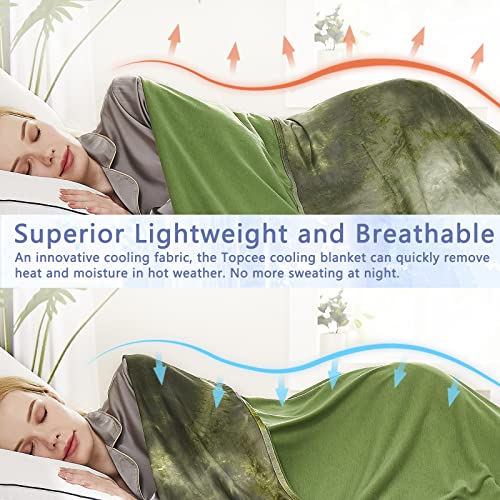 Topcee Cooling Blankets for Hot Sleepers,Arc-Chill Q-Max >0.5 Cool Fiber,100% Oeko-Tex Certified,Twin Size Lightweight Summer Cool Blanket for Travel/Outdoor Ultra Cold Breathable,60''x80''