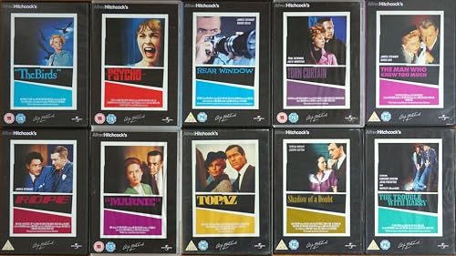 Image of ALFRED HITCHCOCK - THE BEST OF COLLECTION 1-10 Vertigo THE BIRDS Topaz ROPE Torn Curtain Marnie PSYCHO Rear Window ...= ULTIMATE 10x DVD (Slim Case) UK SET