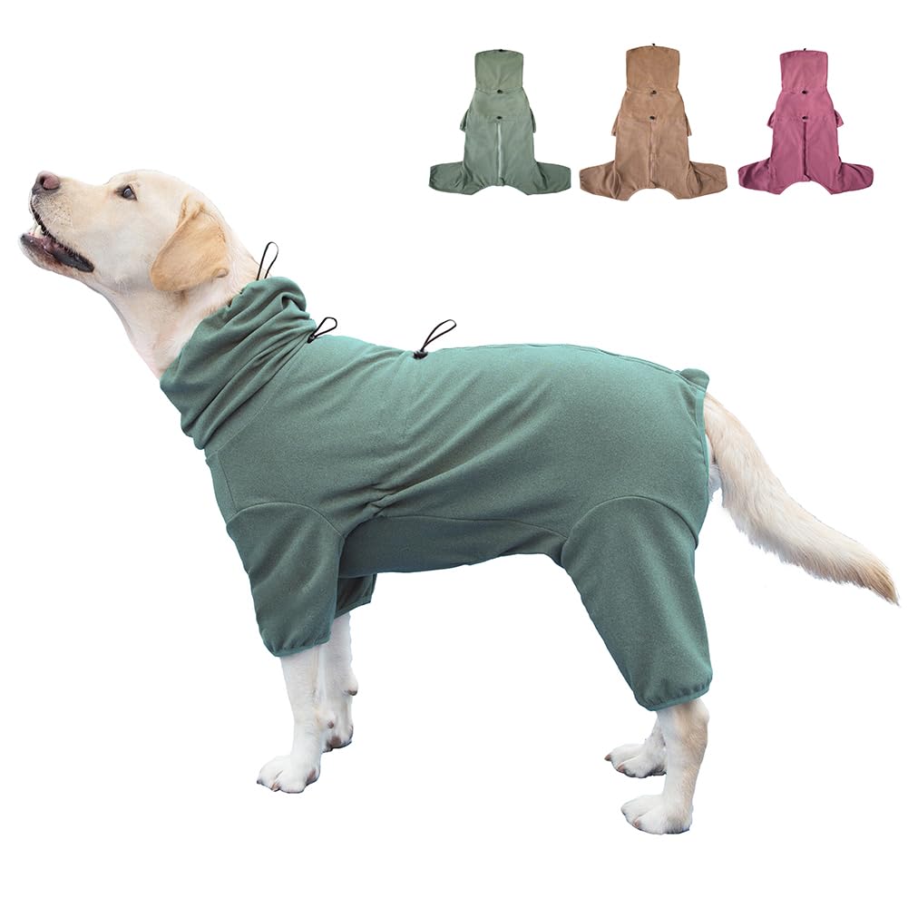 KOOGAL Pet Pajamas for Large Dogs,Extra Large Stretch, Suitable for Adult Dogs, Medium-Sized Dogs, Large Dogs Jumpsuit Four-Legged Dog Clothes, Surgical Recovery Dog Clothing. (Green Color, 4XL)