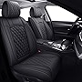 Aierxuan Car Seat Covers Full Set Waterproof Faux Leather Cushion Universal Toyota Corolla Tacoma rav4 Honda Civic CRV Accord Hyundai Tucson Elantra Rogue Sonata (Full Set/Black)