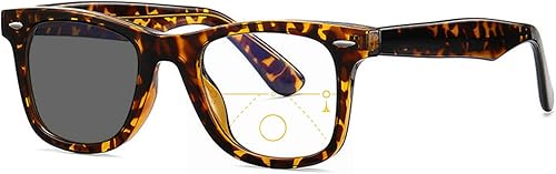 Miniatura 1 de TR90 - Gafas de lectura fotocrómicas progresivas multienfoque de transición para mujeres y hombres, lector solar cuadrado de protección UV