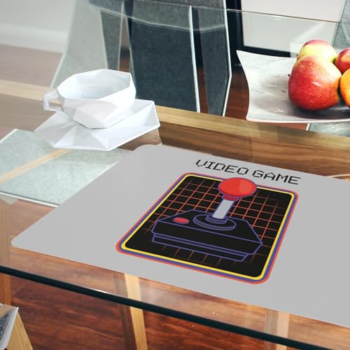 Sets de table en liège gris anti-rayure motif arcade retro - 6