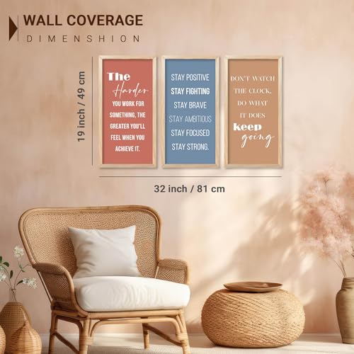 Image of kotart - Motivational Wall Decor Paintings| Painting for wall Hanging | Quotes Wall Decor Paintings | Motivational Quotes Poster With Frame | Wall Hanging Painting For Office Living Room Bedroom Set of 3 (10x19 inch, E)