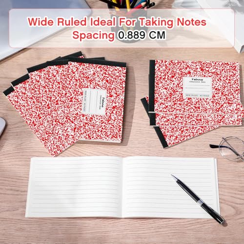 Fainne 30 Pack Composition Notebooks Half Size 4-7/8 x 7-1/2 Inches Wide Ruled Half Page Composition Notebook for Journal School Classroom Supplies 40 Sheet(Red,Snowflake Style) - Image 7