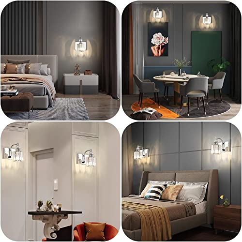 Ralbay Crystal Wall Sconces 1 Lights Crystal Bathroom Wall Lamp Modern Crystal Chrome Bathroom Vanity Lights #TOP5