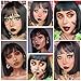 CLSHES Black Bob Wig with Bangs Short Bob Wigs for Women Straight Bob Wig 12 Inch Synthetic Colorful Wigs Cosplay Party Daily Wig