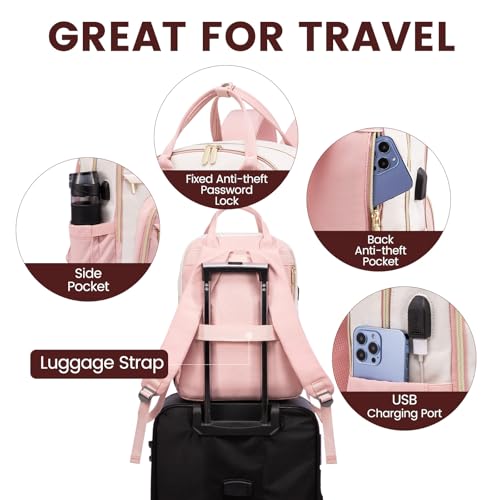 LOVEVOOK Rucksack Damen Laptop Rucksack 15.6 Zoll Schulrucksack Mädchen Teenager Wasserdicht Schultasche Jungen Backpack Anti-Diebstahl School Bag für Schule Reise Arbeit Leicht