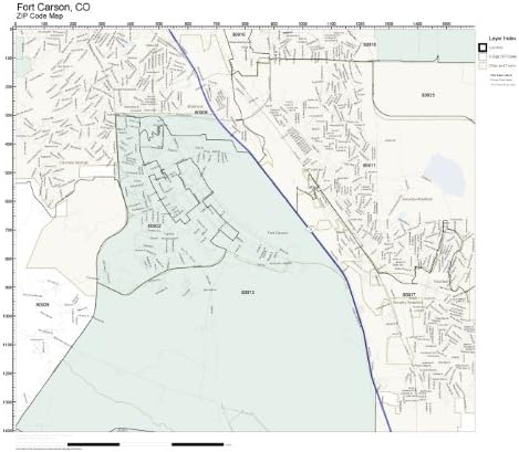 ZIP Code Wall Map of Fort Carson, CO ZIP Code Map Laminated Kitchen
