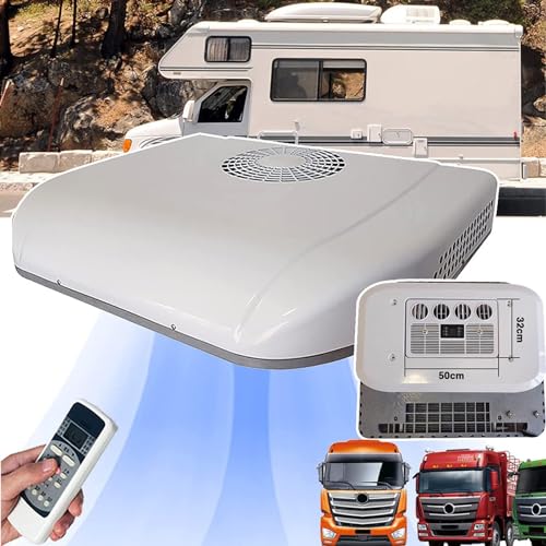 Aire Acondicionado Para Techo De VehíCulos Recreativos (Aire Acondicionado De 12 V/24 V Cc), FáCil De Instalar, TamañO De Ventana: 32 X 50 Cm (MáX.), Para Autobuses, Furgonetas,12V