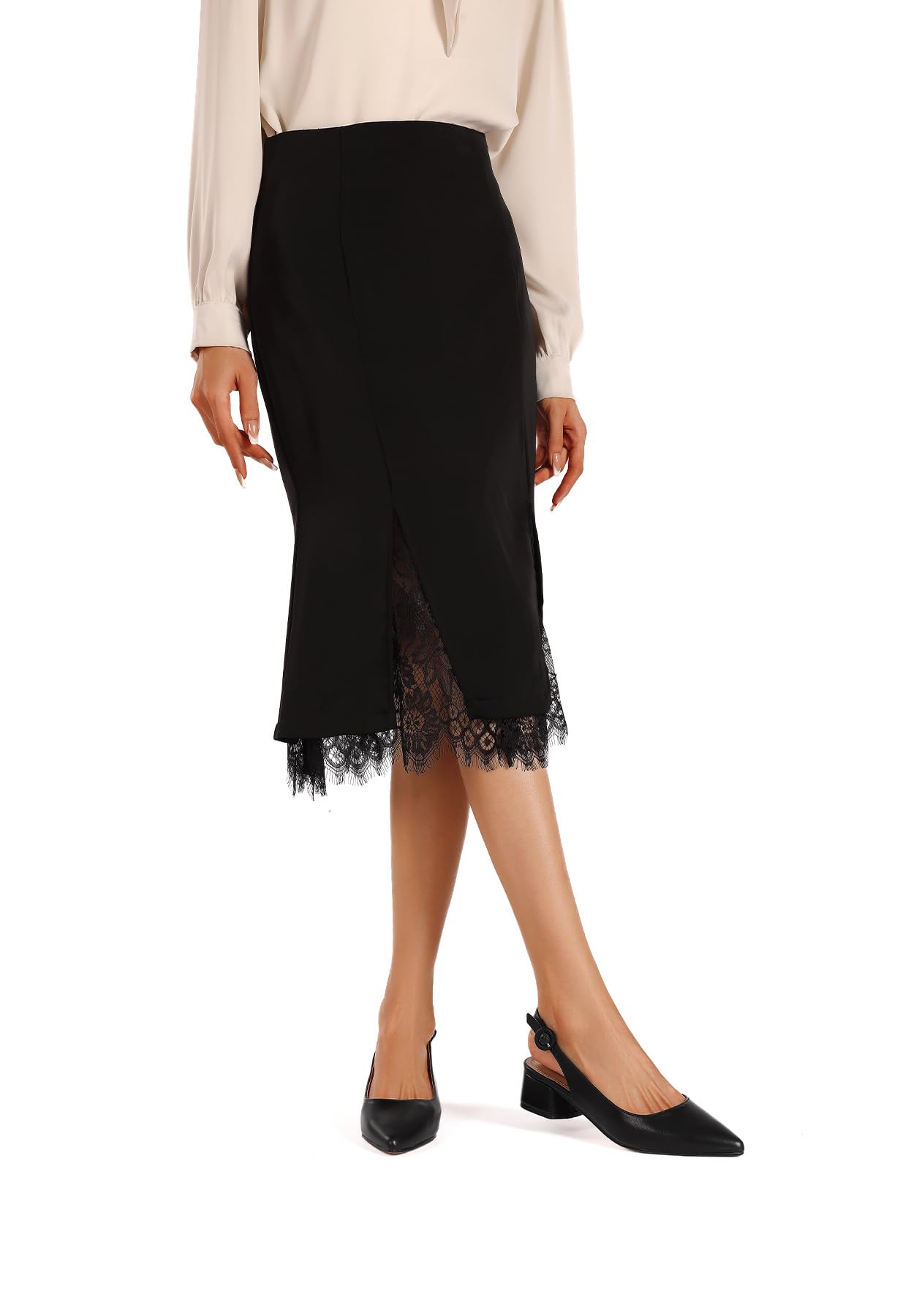 QUEEN HELENA Décolleté con Tacco Basso Scarpe Eleganti a Punta Chiusa con Cinturino Donna ZM9323