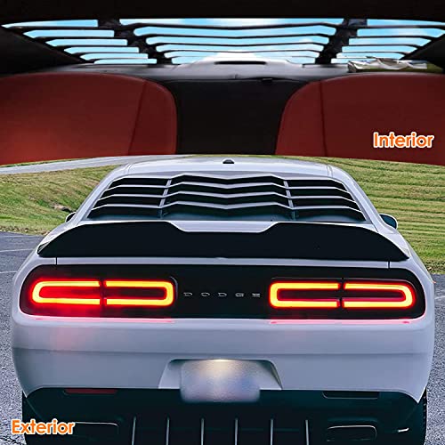 Rear Window Louver For Dodge Challenger 2008 2009 2010 2012 2013 2014 2015 2016 2017 2018 2019 2020 2021 Scoop Windshield Sun Shade Covers Fit All Weather In Gt Lambo Style Matte Black Abs #TOP2