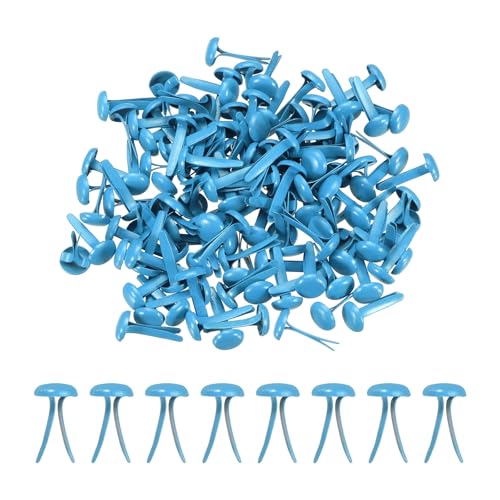 PATIKIL Brads Paper Fasteners 8 x 4.5 mm Metal Light Blue 120 Pcs
