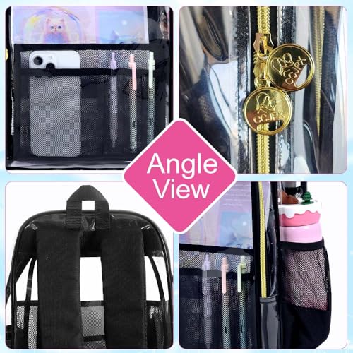Image of AGSDON Clear Backpack, Heavy Duty Transparent Bookbag, See Through PVC Backpacks for Women Men