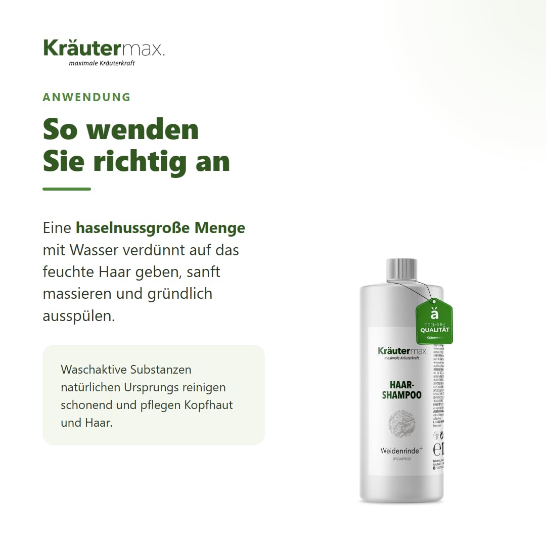 Kräutermax Weidenrinden Shampoo Läuse mit Weidenrinde Extrakt 1 x 1000 ml