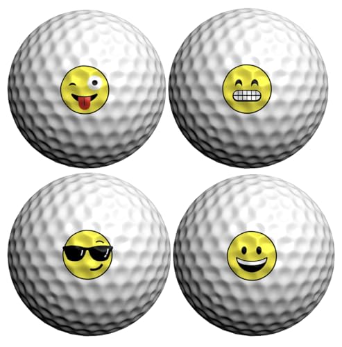 Golfdotz - USGA Rule Conforming Golf Ball Markers, Golf Ball Stickers for Marking Balls, No More Smearing from Stamps, Gifts for Golfers, Dads, and Retirees, (Emoji; 32-Count)