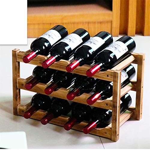 Soporte para 12 botellas de vino de madera miniatura 5