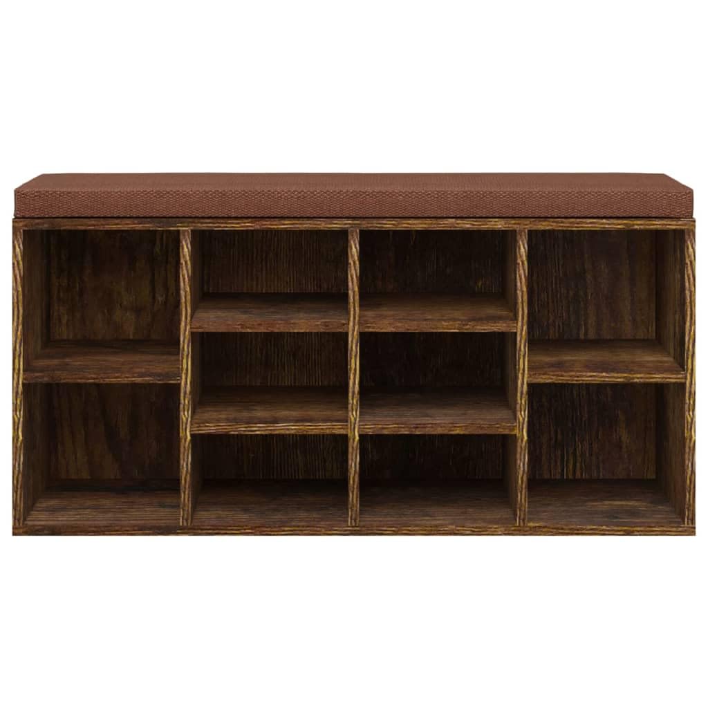 Banc à Chaussures En Chêne Fumé VidaXL - Dimensions 103x30x48 Cm, Bois D'ingénierie, Neuf