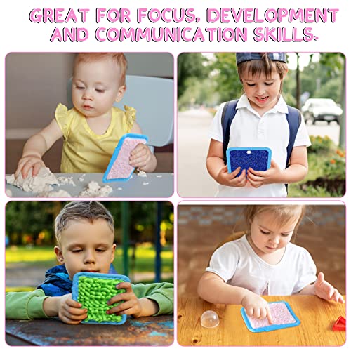 Image of Boao 8 Set Mini Sensory Mats Assorted Textured Play Mats Sensory Floor Tiles Educational Tactile Toys for Activity(4 Inch,Square)